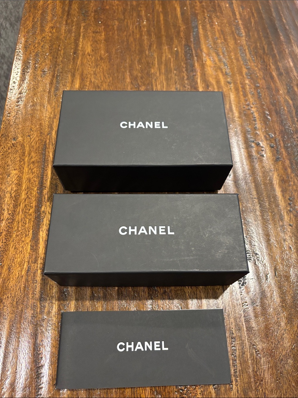 CHANEL Black Sunglasses Boxes with White Logo